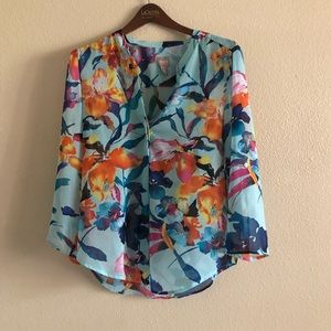 Chico’s open neck blouse office work casual Medium